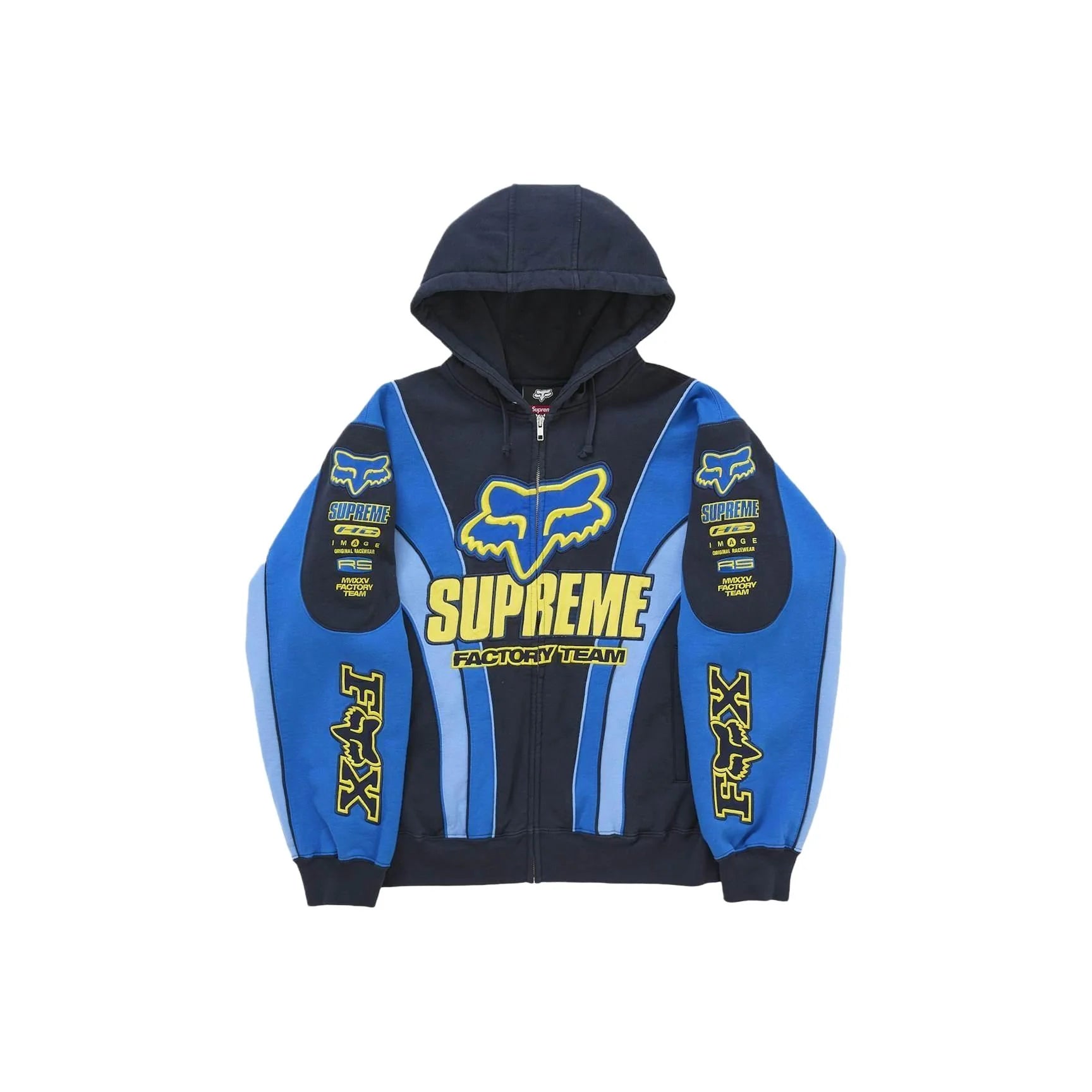 Supreme Fox Racing Zip Up Hooded Sweatshirt