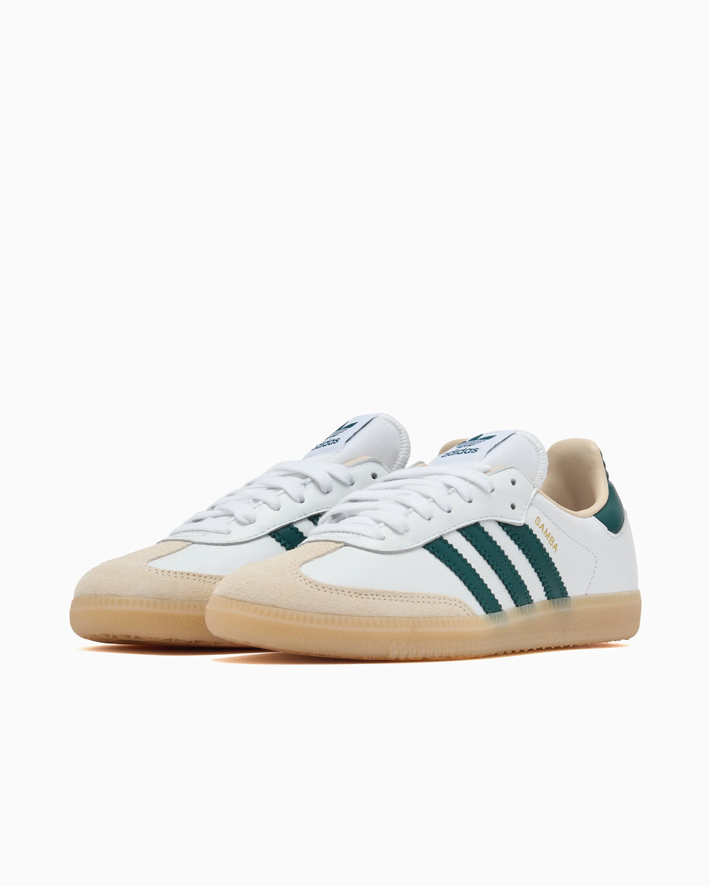 adidas Samba OG Branco Nuvem Verde Universitário Goma