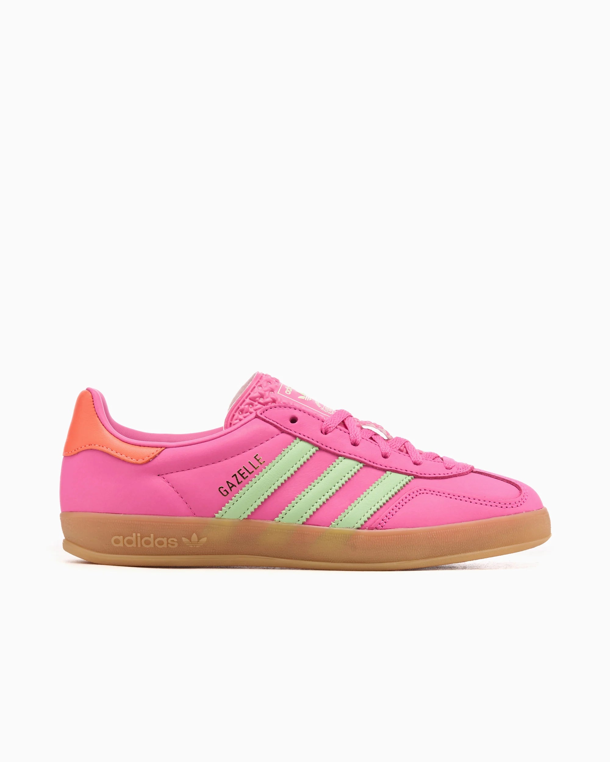 adidas Gazelle Indoor Semi Lucid Fuchsia Semi Green Spark Coral (Mujer)