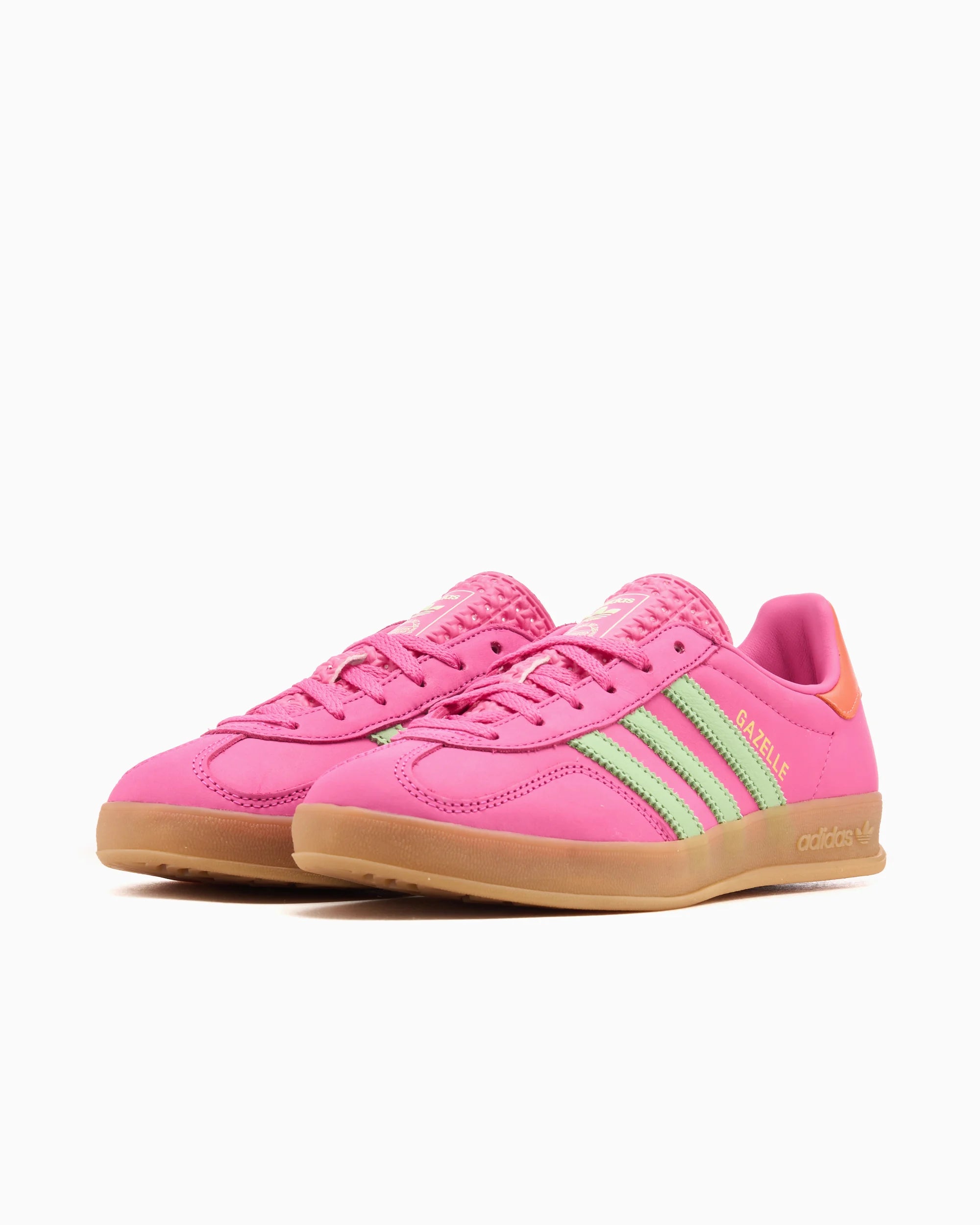 adidas Gazelle Indoor Semi Lucid Fuchsia Semi Green Spark Coral (Mujer)