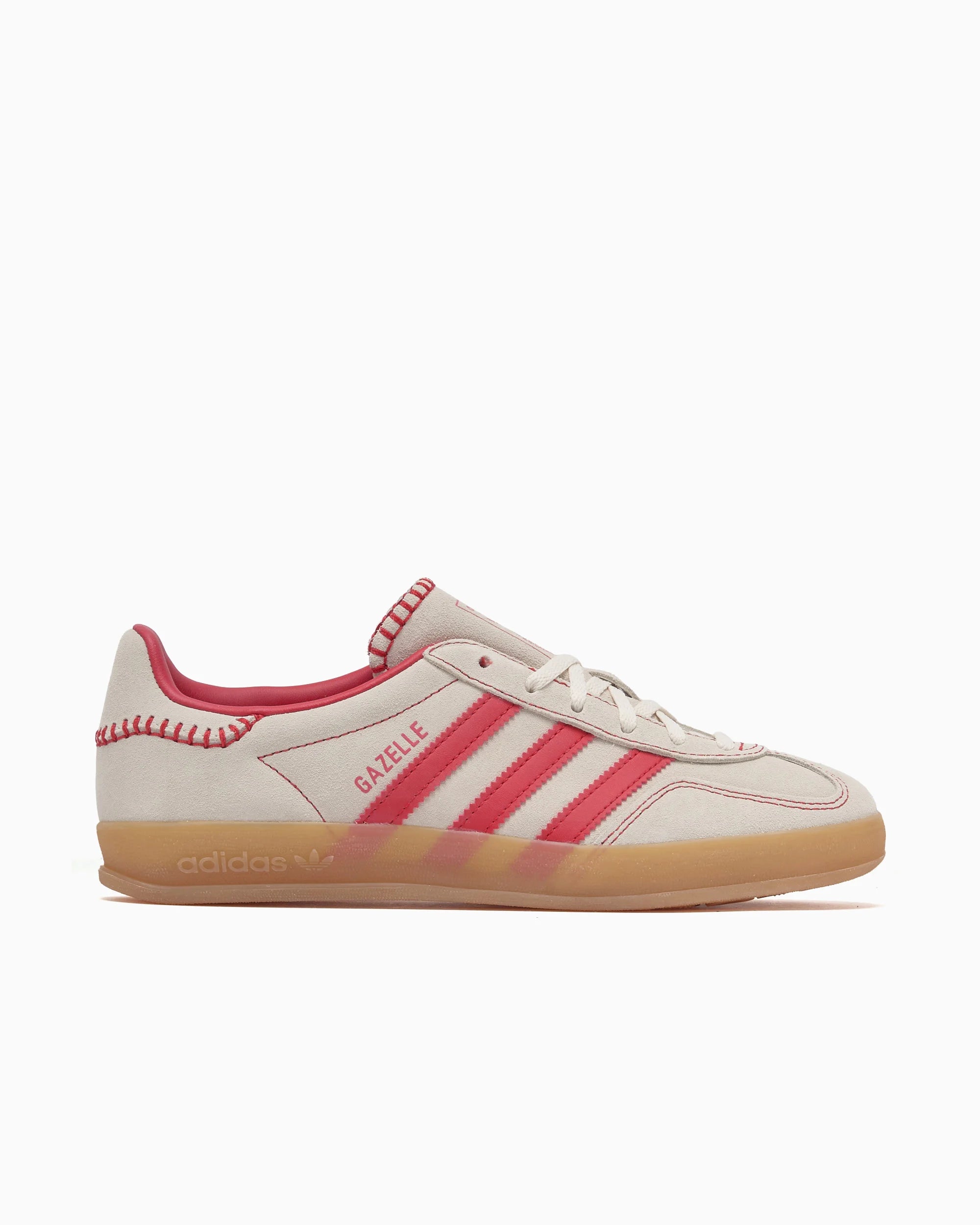 adidas Originals Women's Gazelle Indoor Beige Better Scarlet