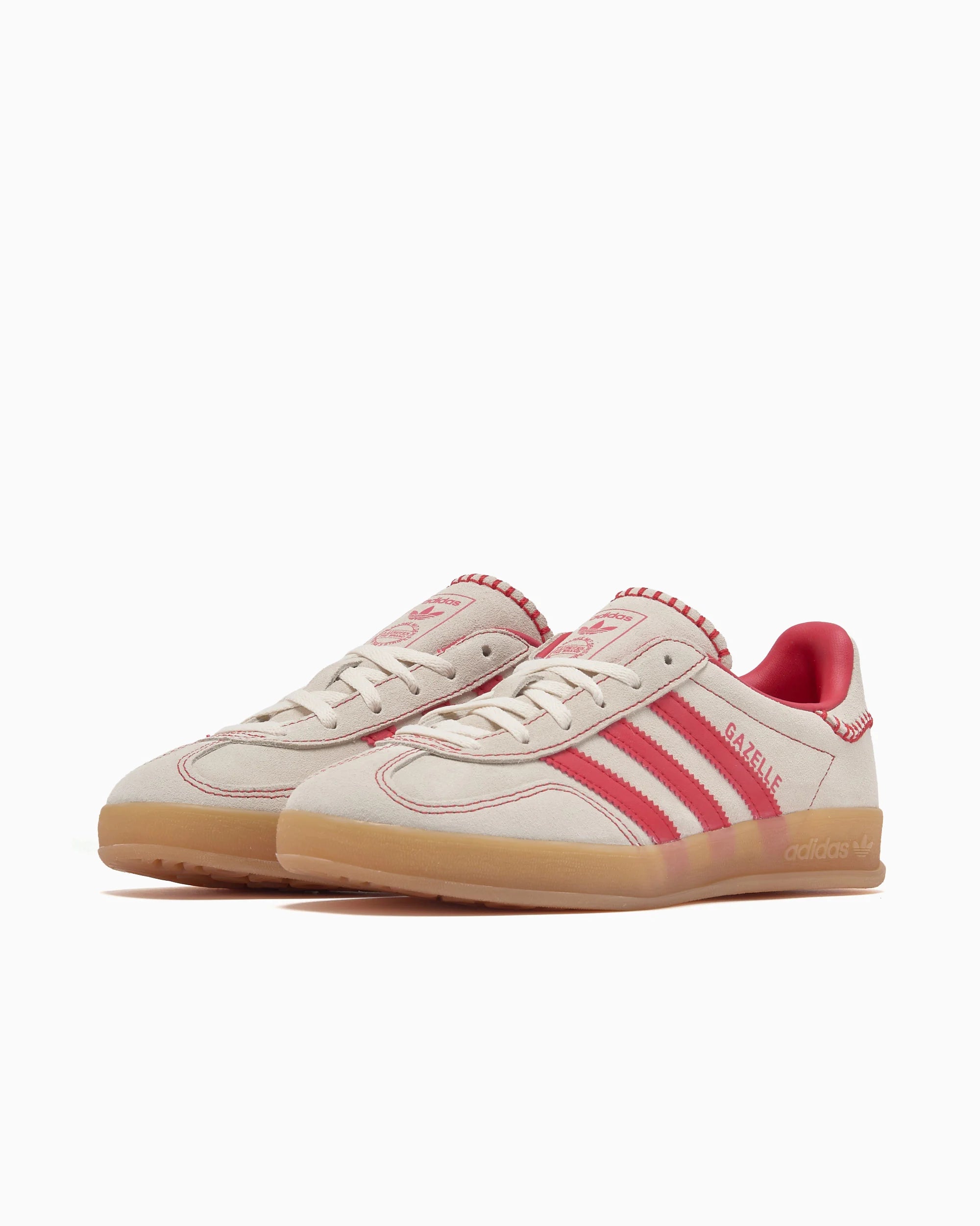 adidas Originals Women's Gazelle Indoor Beige Better Scarlet