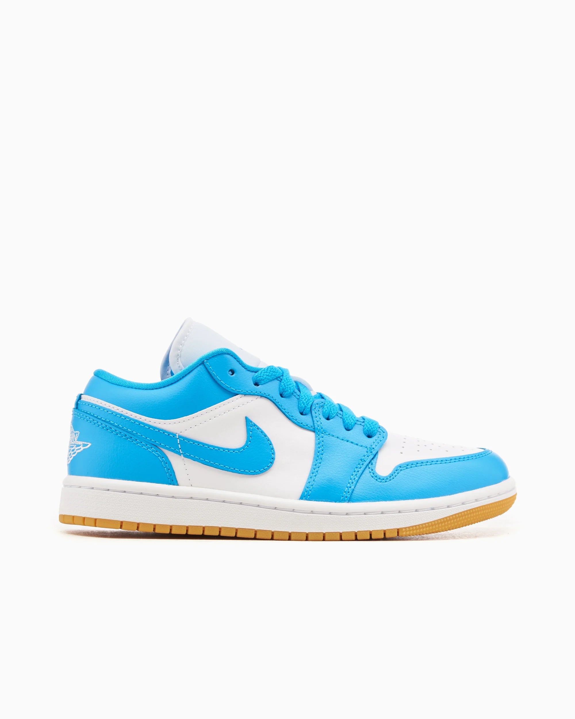Air Jordan Women's 1 Low White Gum Light Brown Dark Powder Blue