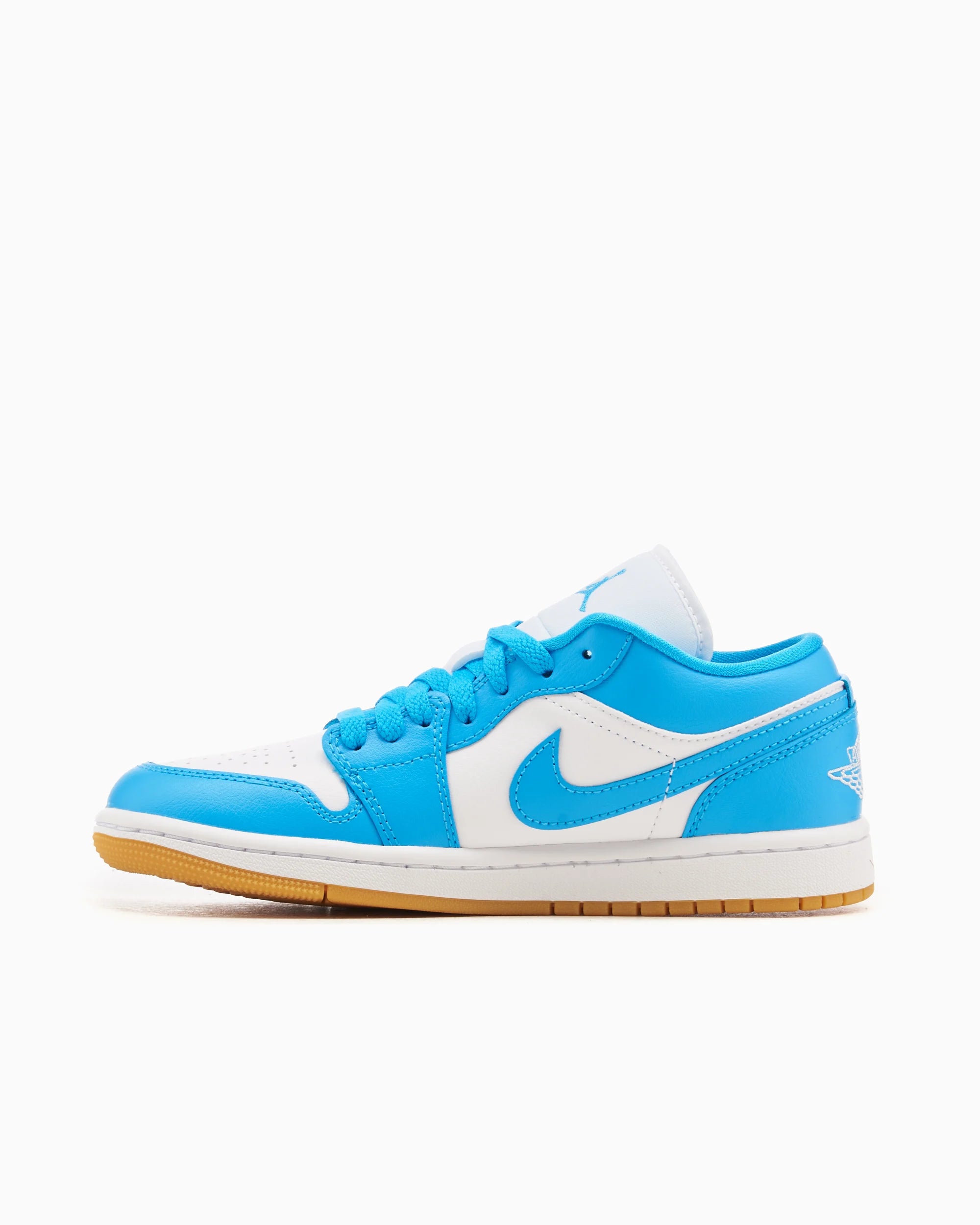 Air Jordan Women's 1 Low White Gum Light Brown Dark Powder Blue