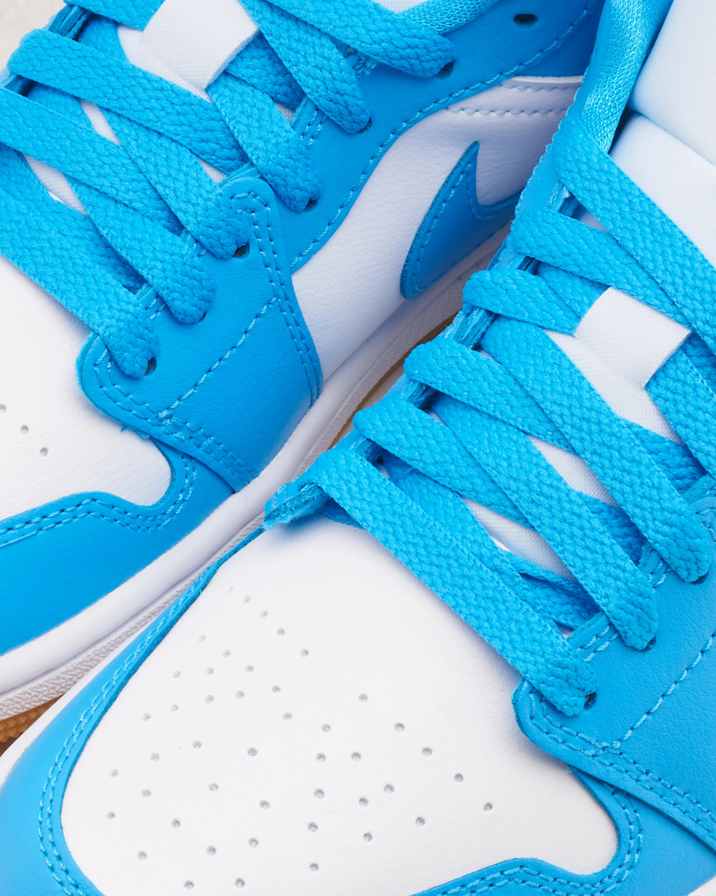 Air Jordan Women's 1 Low White Gum Light Brown Dark Powder Blue