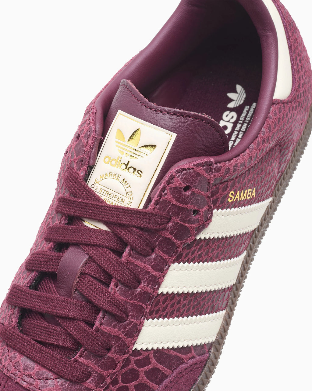 Adidas Samba OG Snakeskin Maroon Cream White (Women's)