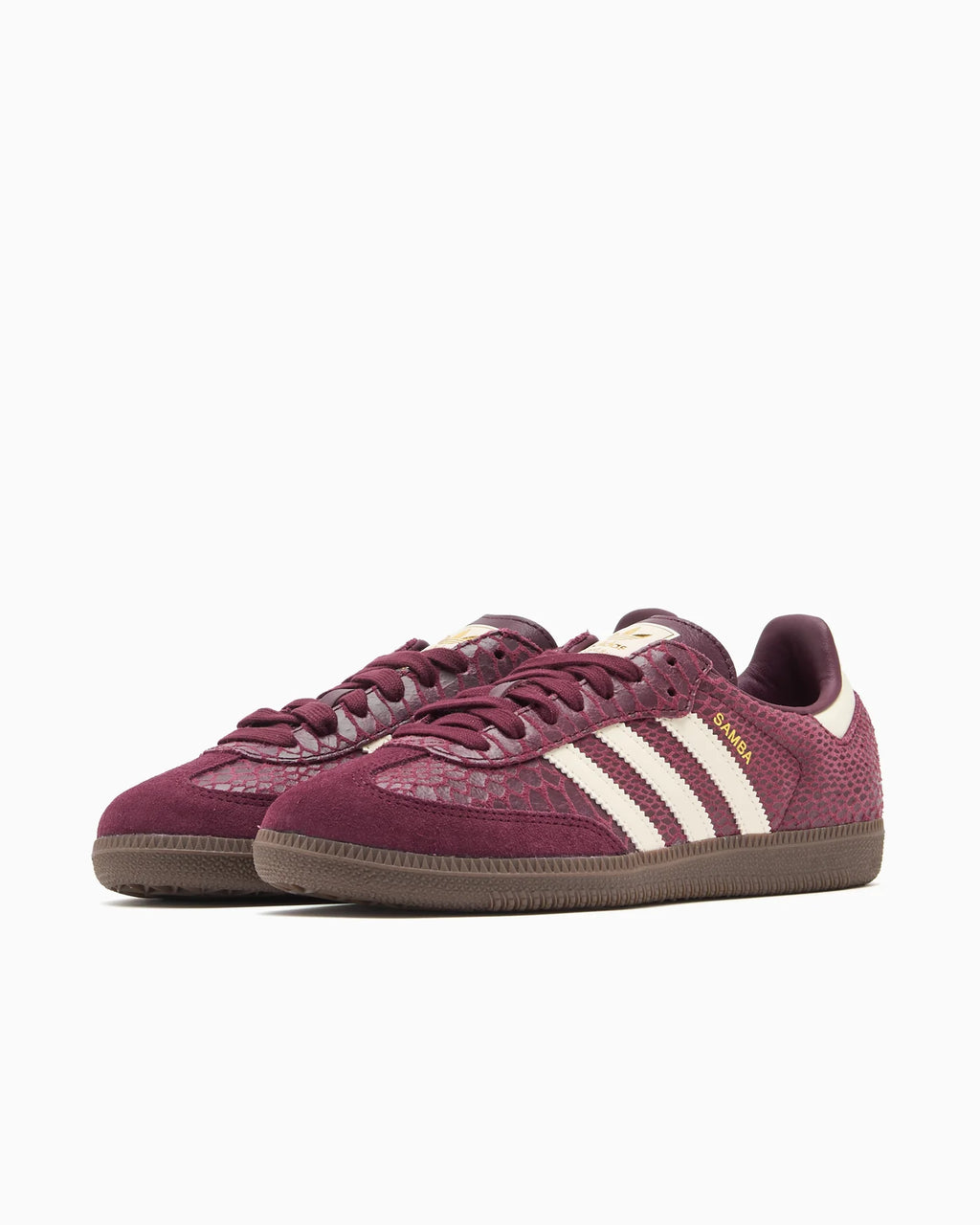 Adidas Samba OG Snakeskin Maroon Cream White (Women's)