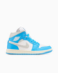 Jordan 1 Mid Dark Powder Blue White Sail Neutral Grey (Women's)