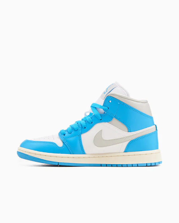 Jordan 1 Mid Dark Powder Blue White Sail Neutral Grey (Women's)