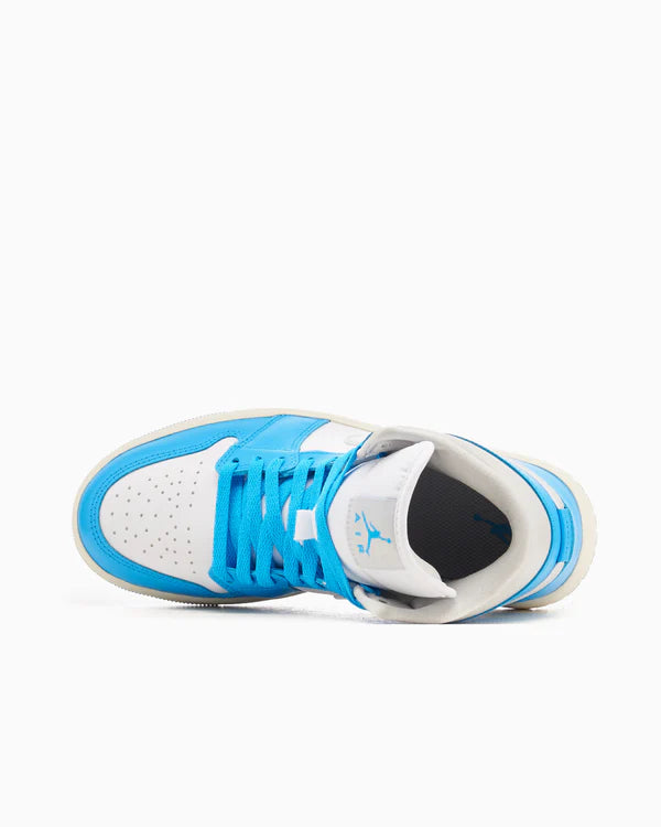 Jordan 1 Mid Dark Powder Blue White Sail Neutral Grey (Women's)