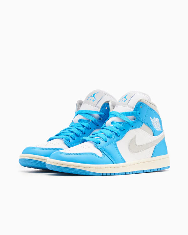 Jordan 1 Mid Dark Powder Blue White Sail Neutral Grey (Women's)