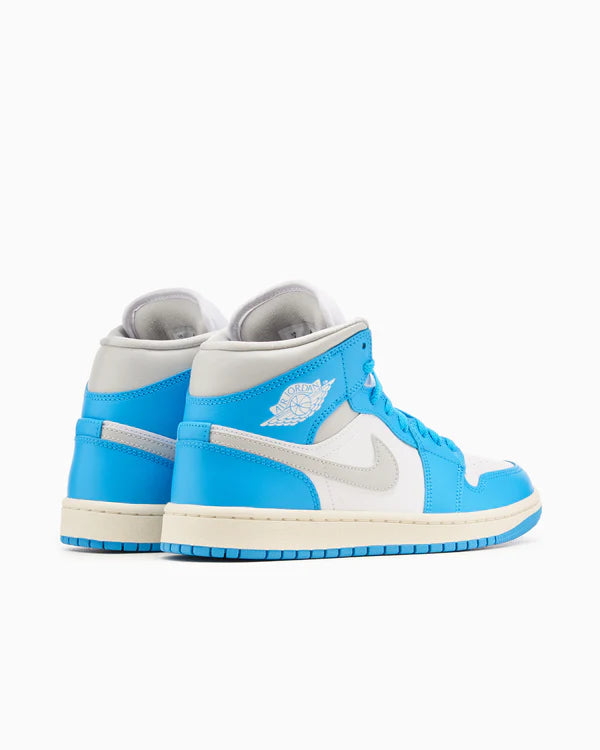 Jordan 1 Mid Dark Powder Blue White Sail Neutral Grey (Women's)