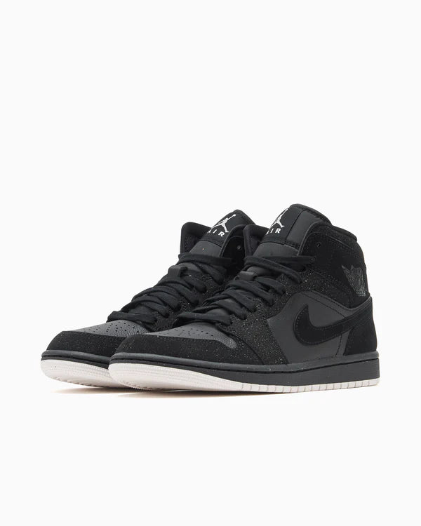 Jordan 1 Mid Glitter Black (Women's)