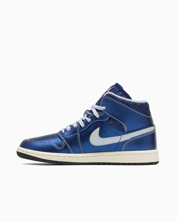 Jordan 1 Mid SE Metallic Blue Quilted (Women's)