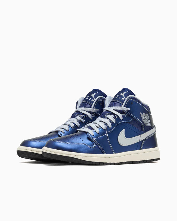 Jordan 1 Mid SE Metallic Blue Quilted (Women's)