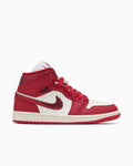 Jordan 1 Mid SE Red Cracked Leather (Women's)