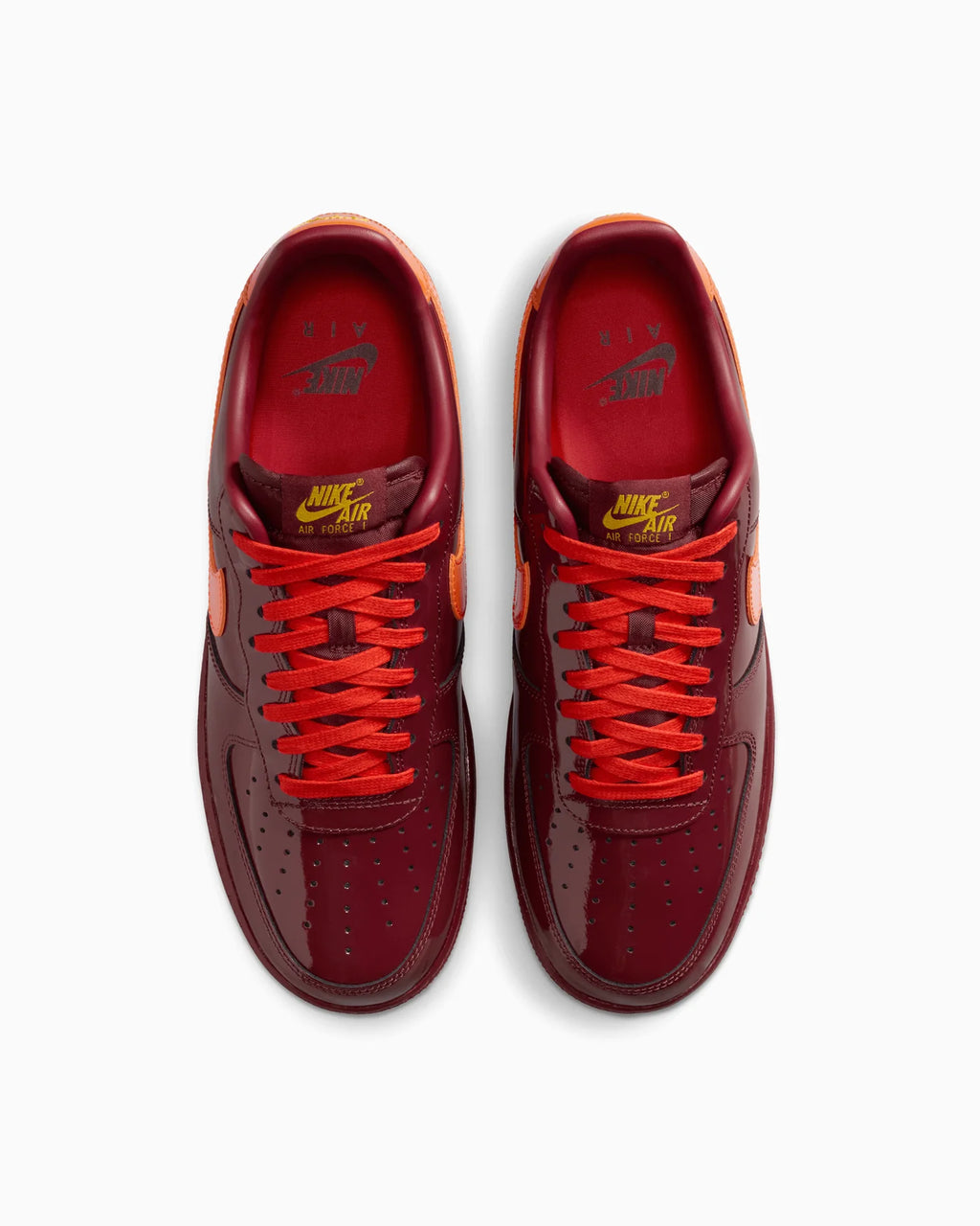 Nike Air Force 1 Low Patent Leather Dark Team Red Safety Orange