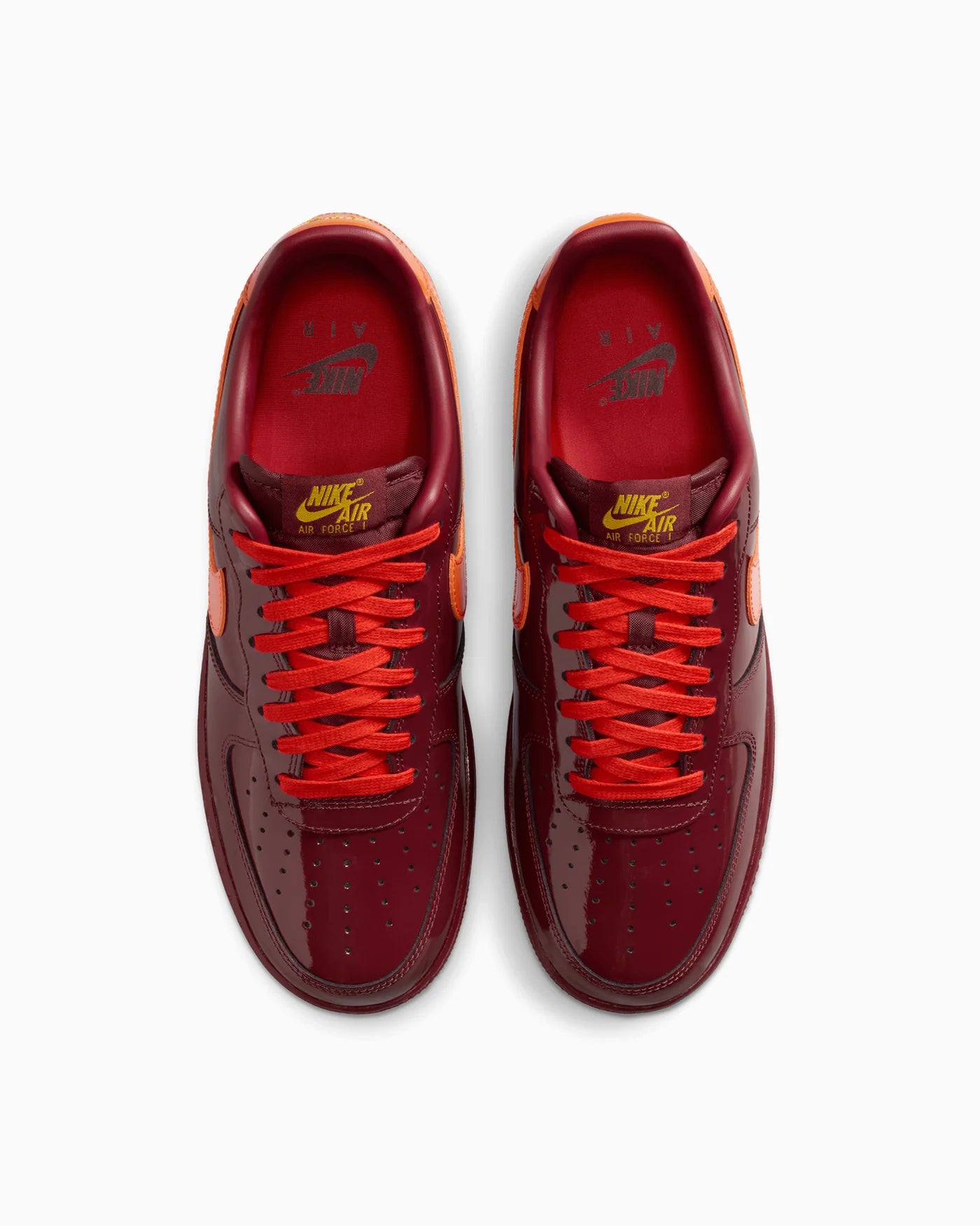 Nike Air Force 1 Low Patent Leather Dark Team Red Safety Orange