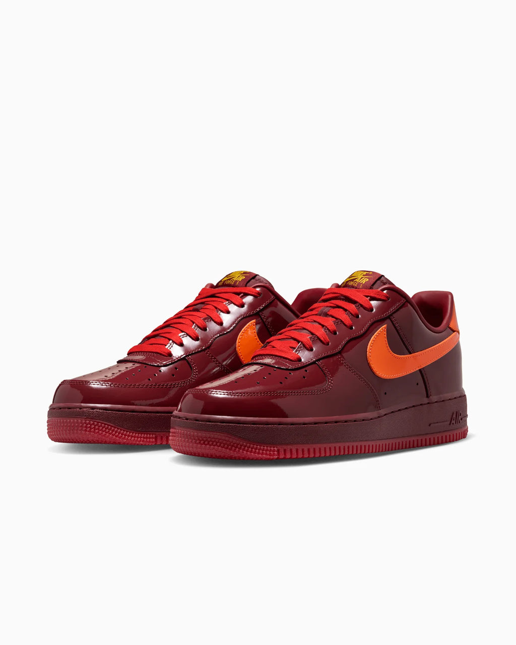 Nike Air Force 1 Low Patent Leather Dark Team Red Safety Orange