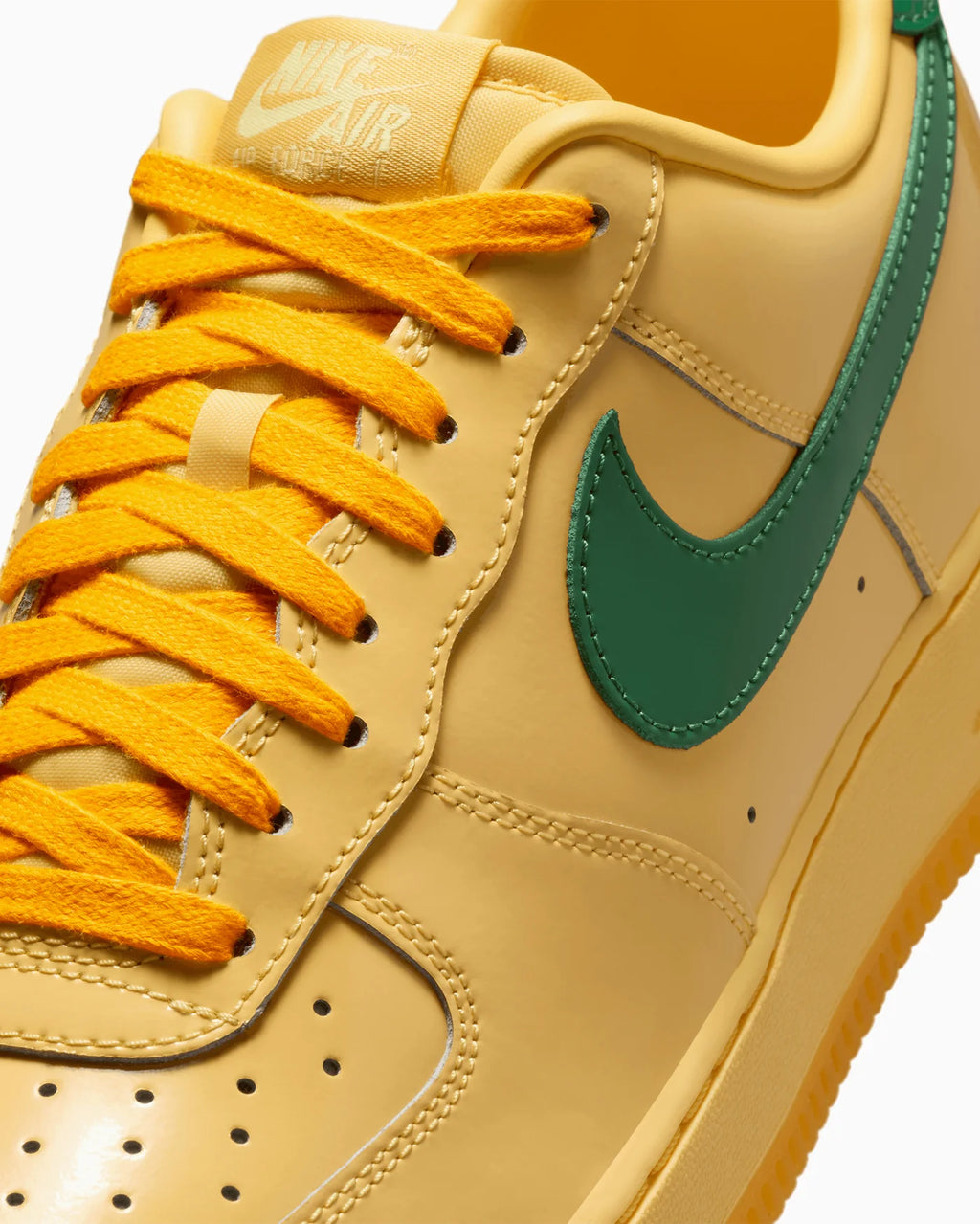 Nike Air Force 1 Low Patent Leather Topaz Gold Pine Green
