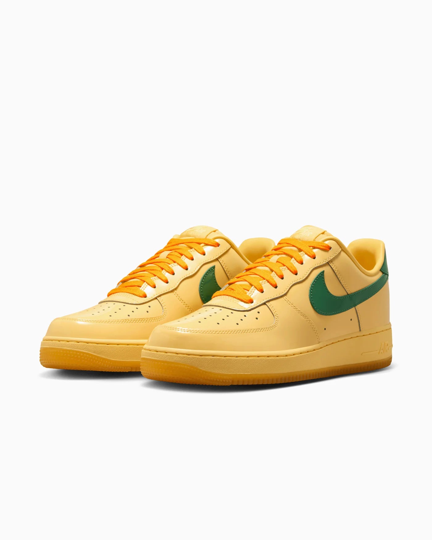 Nike Air Force 1 Low Patent Leather Topaz Gold Pine Green