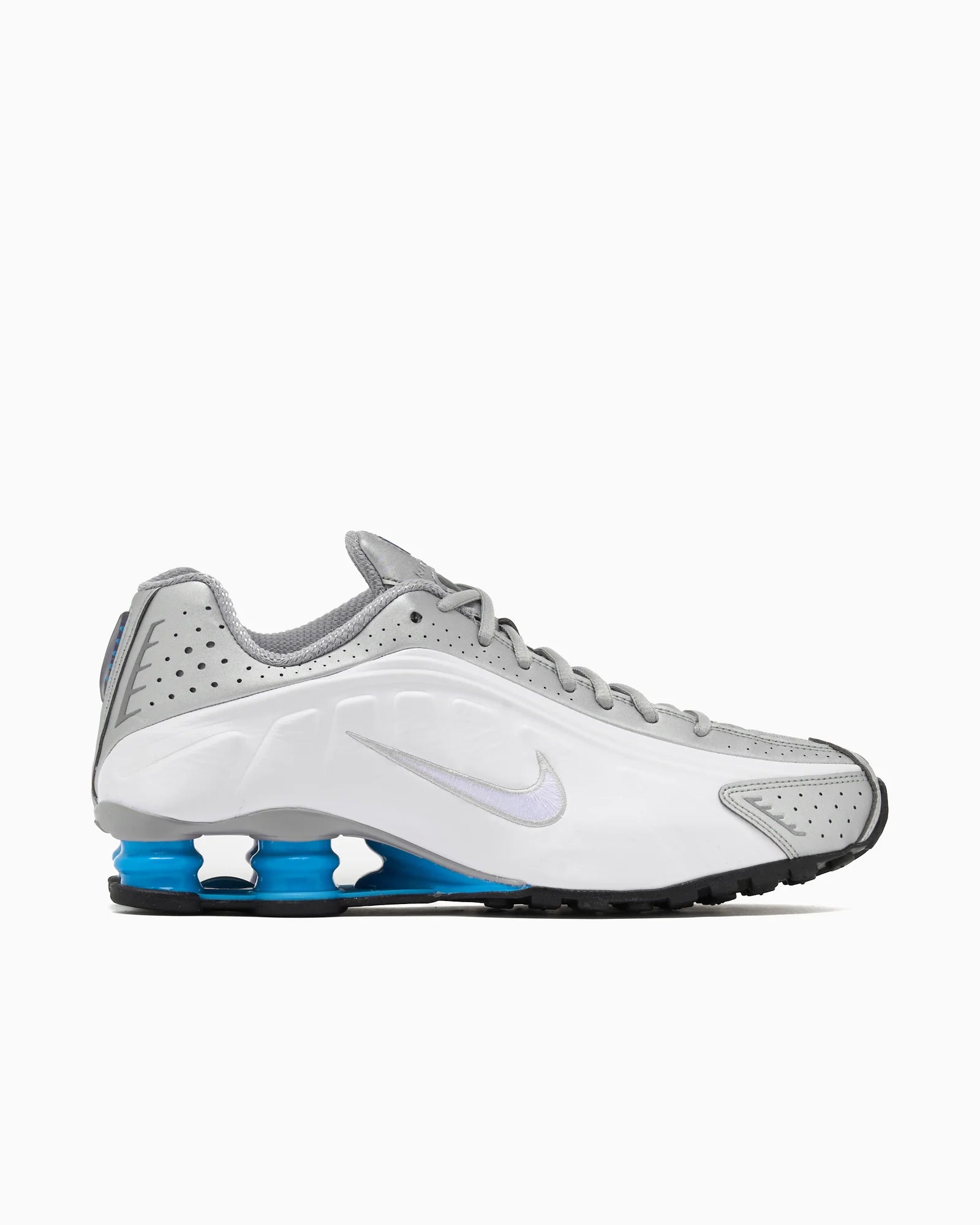 Nike Shox R4 Metallic Silver White Blue Lagoon