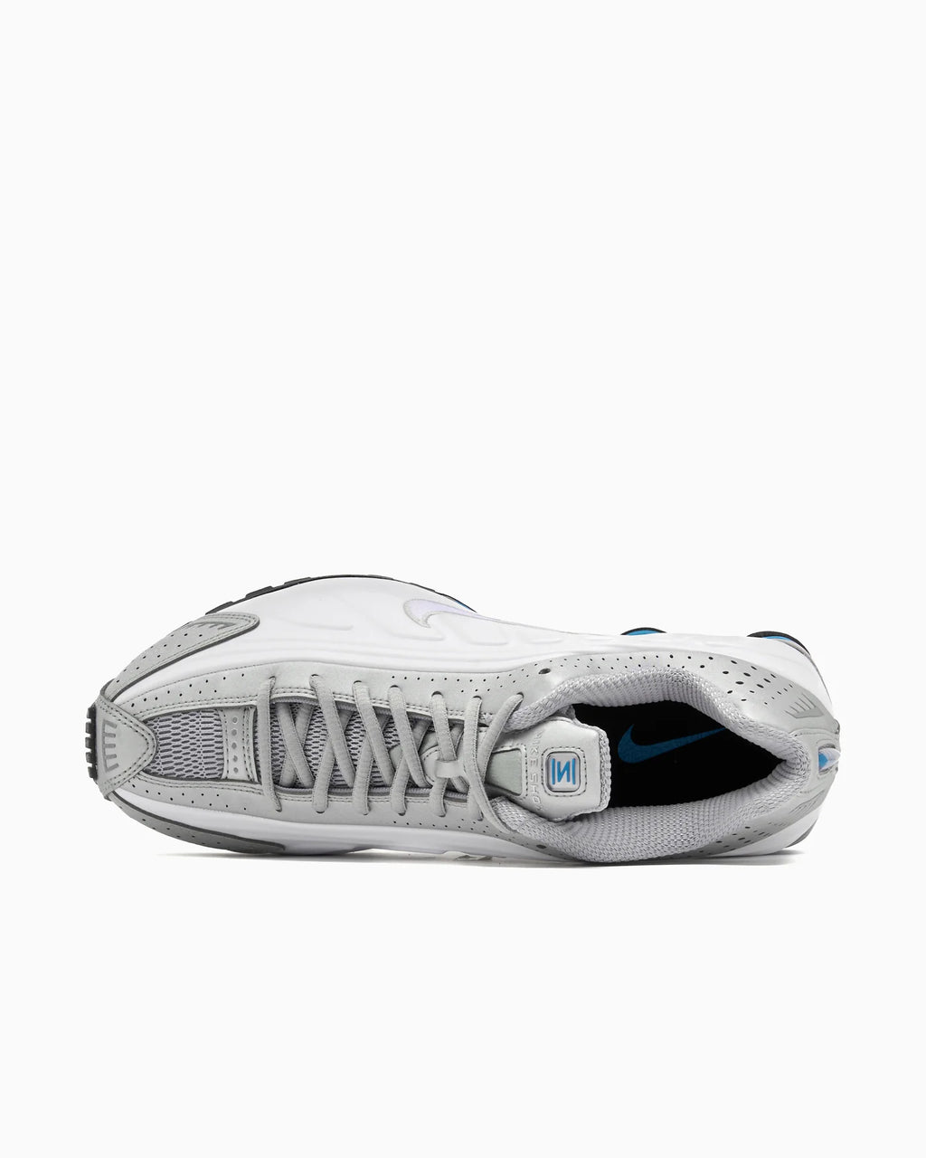 Nike Shox R4 Metallic Silver White Blue Lagoon