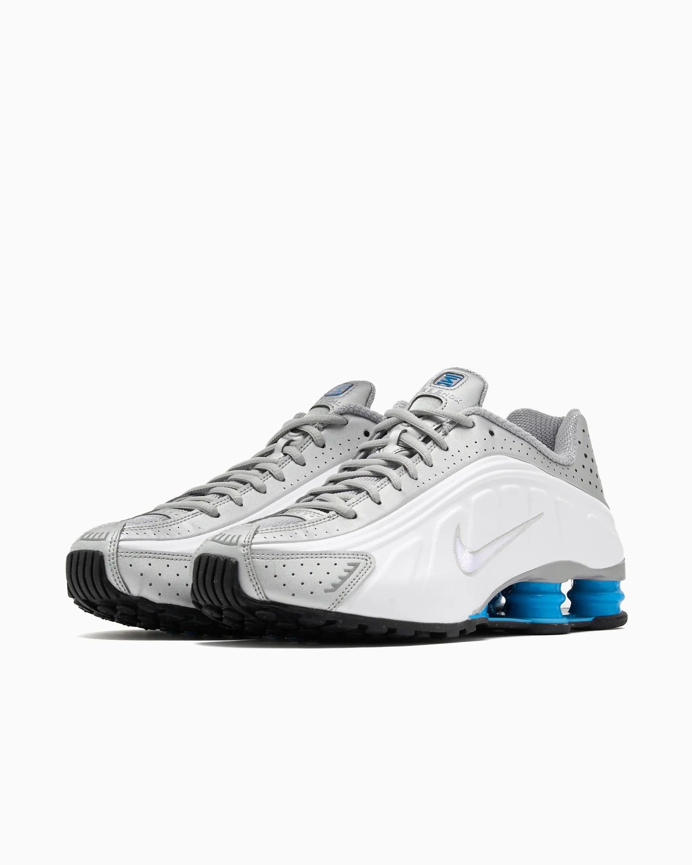 Nike Shox R4 Metallic Silver White Blue Lagoon